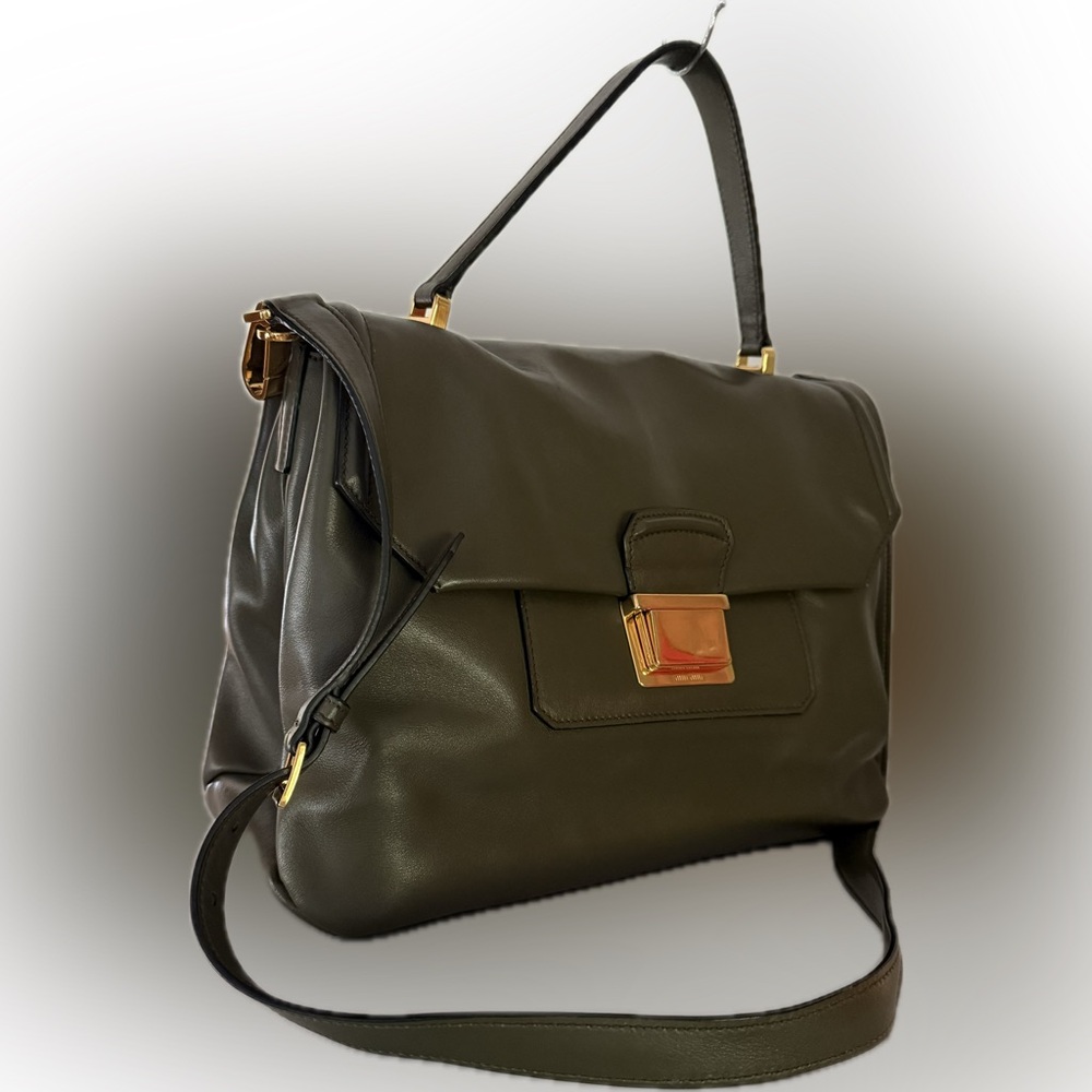 Miu Miu Olive Green Leather Bag